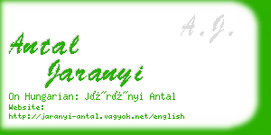 antal jaranyi business card